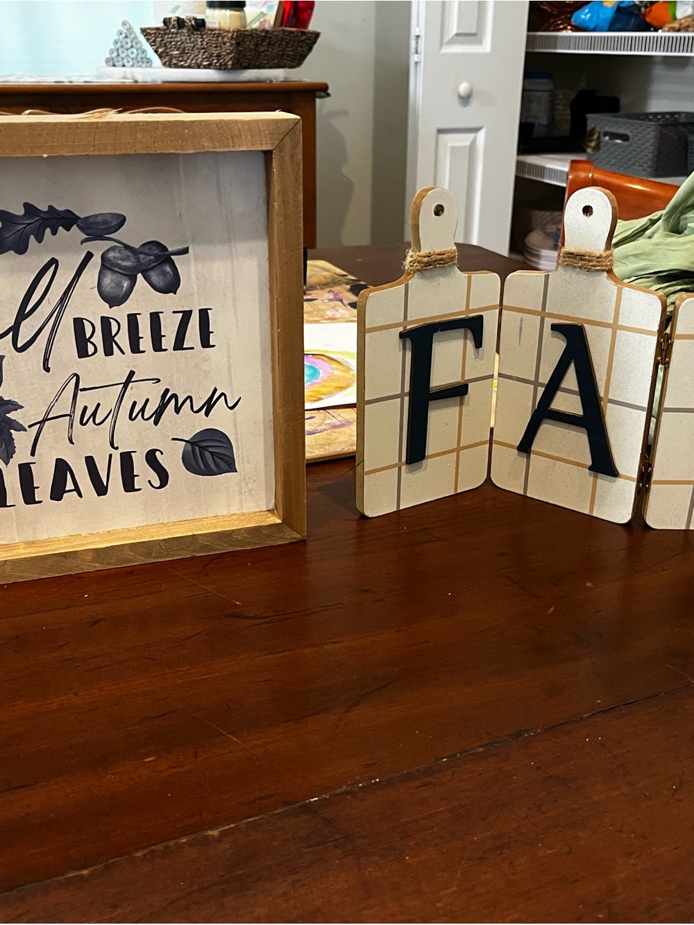 Neutral Cream & Navy Fall Tabletop Décor Set - Home Accents